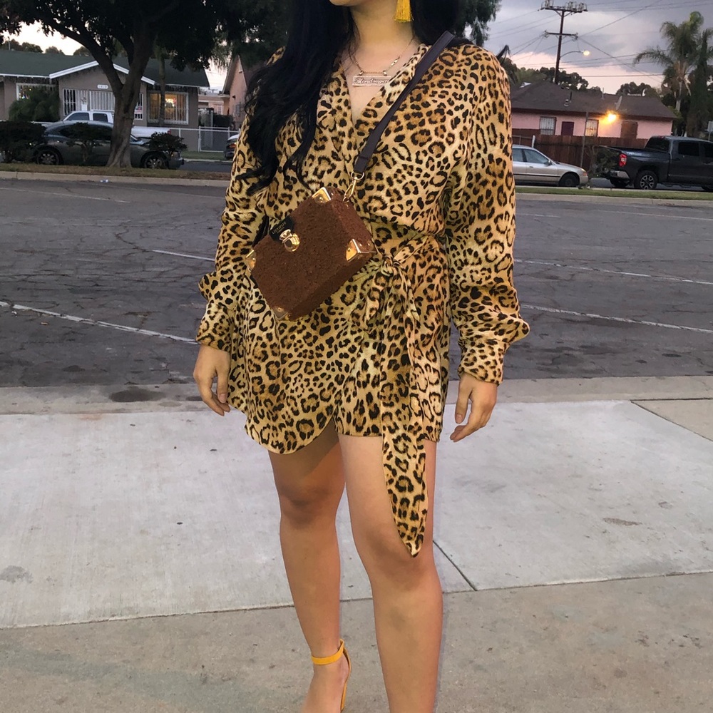 Cheetah print romper